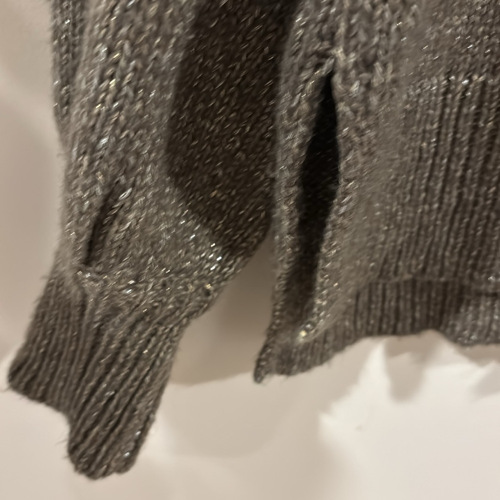 AVA & VIV Metallic Golden Fancy Holiday Size 1X Knit Sweater - Picture 4 of 10